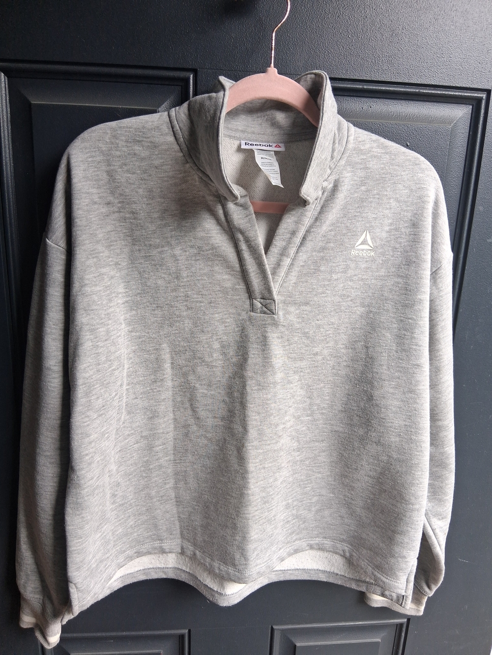 Reebok Light Gray Quarter-Zip Pullover